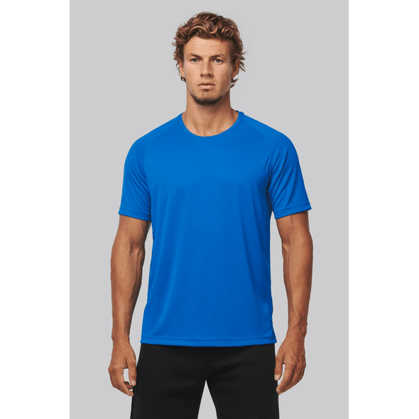 Heren sport-T-shirt van materiaal met ronde hals Heren sport-T-shirt van materiaal met ronde hals